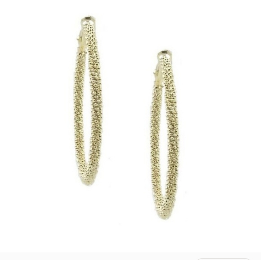🎀18k Large Texture Hoop Earings